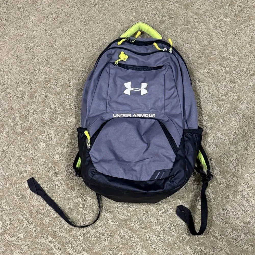 Under Armour Black and Gray Backpack with Yellow Accents